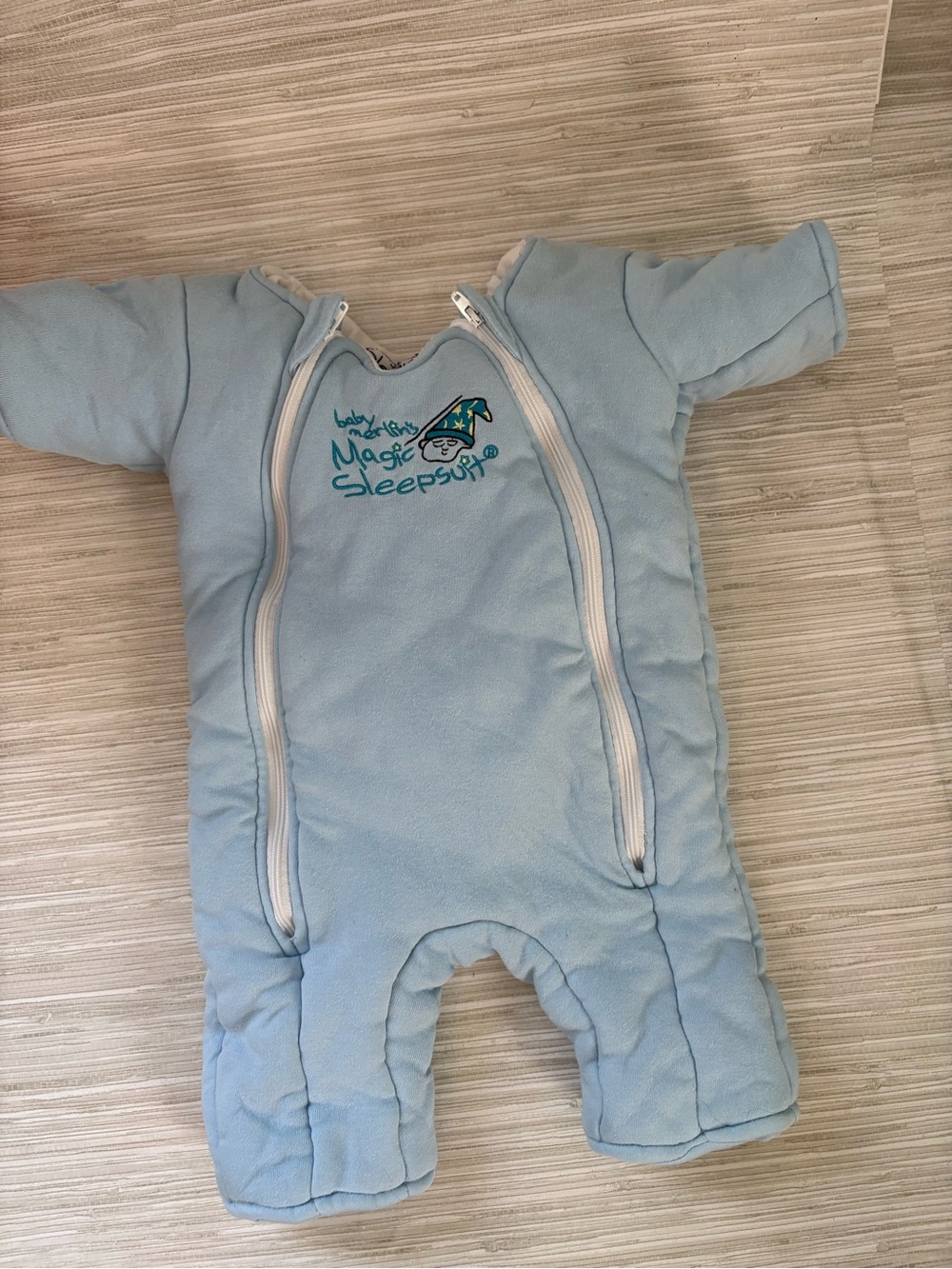 BABY MERLIN MAGIC SLEEPSUIT SMALL ✨ 3-6 months 12-18 pounds light blue GUC